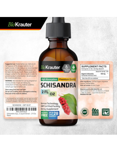 Tintura de Schisandra BioKrauter 60 ml y Cola de Caballo 60 ml