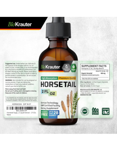 Tintura de Schisandra BioKrauter 60 ml y Cola de Caballo 60 ml