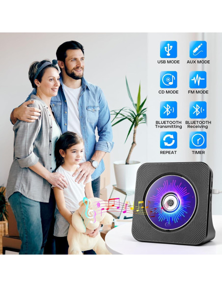 Reproductor de CD ROADOM KC-806 Bluetooth Hi-Fi Negro Reproductor de CD ROADOM KC-806 Bluetooth Hi-Fi Negro