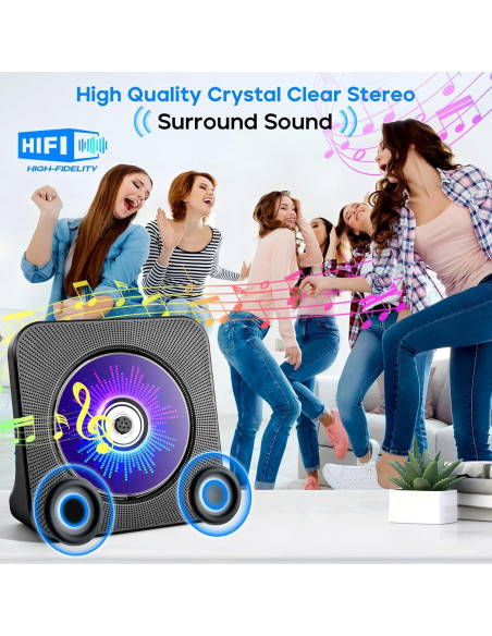 Reproductor de CD ROADOM KC-806 Bluetooth Hi-Fi Negro Reproductor de CD ROADOM KC-806 Bluetooth Hi-Fi Negro