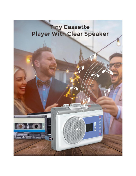 Reproductor de Cinta Cassette Portátil Dingmi 318 AM/FM Compacto Reproductor de Cinta Cassette Portátil Dingmi 318 AM/FM Compacto