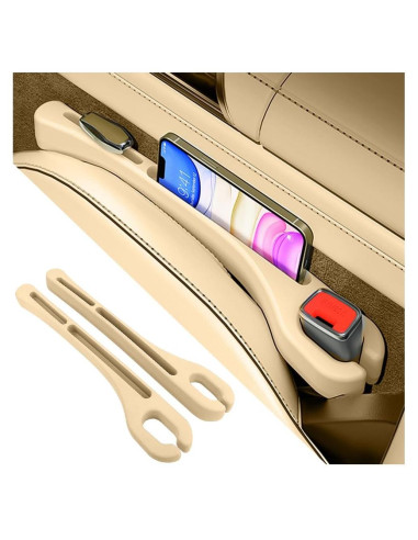 Relleno de Espacio entre Asientos de Coche Carleef Beige 2 Pcs