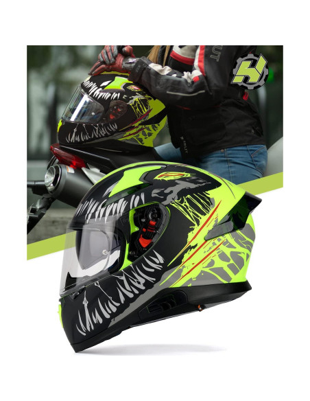 Casco HAX Hax Impulse Amarillo Mediano DOT con Pinlock Casco HAX Hax Impulse Amarillo Mediano DOT con Pinlock