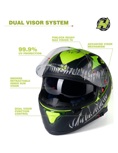 Casco HAX Hax Impulse Amarillo Mediano DOT con Pinlock