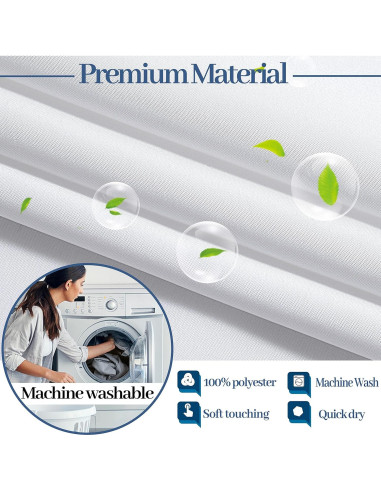 Forro de Cortina de Ducha Removible KONZENT 89x137 cm Blanco