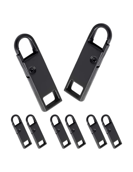 Tiradores de Cremallera Deoward Metal 6 PCS Reemplazo Negro Tiradores de Cremallera Deoward Metal 6 PCS Reemplazo Negro