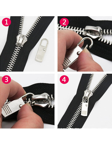 Tiradores de Cremallera OXT 8PCS Negros Antideslizantes