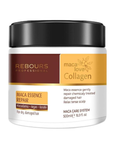 Mascarilla de Tratamiento Capilar REBOURS 500 ml - Hidratante con Colágeno y Aceite de Argán