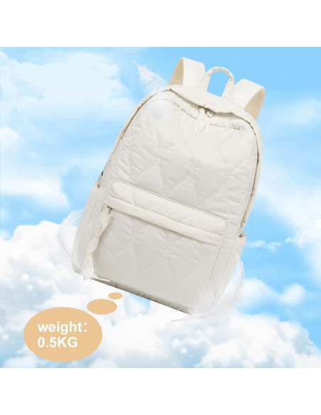 Mochila Escolar LEDAOU Beige Acolchado 18L para Niñas Mochila Escolar LEDAOU Beige Acolchado 18L para Niñas