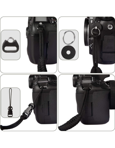 Correa de Muñeca para Cámara TAKHRWOD Ajustable Nylon Negro