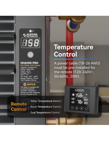 Calentador de Agua Colgante Alecoil HHA100-B con Control Remoto