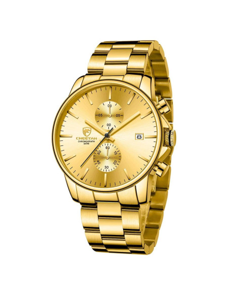 Reloj de Negocios para Hombre GOLDEN HOUR Cronógrafo Cuarzo Acero Inoxidable Reloj de Negocios para Hombre GOLDEN HOUR Cronógrafo Cuarzo Acero Inoxidable