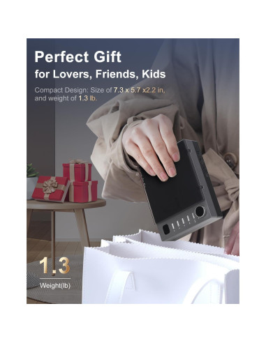 Reproductor de CD Portátil Leapwell Bluetooth USB FM Negro