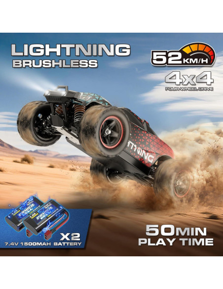 Coche RC 4X4 XWELO Todo Terreno 1:18 50 KPH 2 Baterías Coche RC 4X4 XWELO Todo Terreno 1:18 50 KPH 2 Baterías