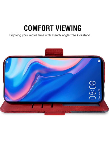 Funda de Cartera Asuwish para Huawei Y9 Prime 2019 - Rojo