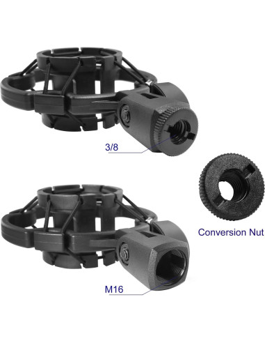 Soporte de micrófono LUORNG Universal Antivibración 42-46mm Negro