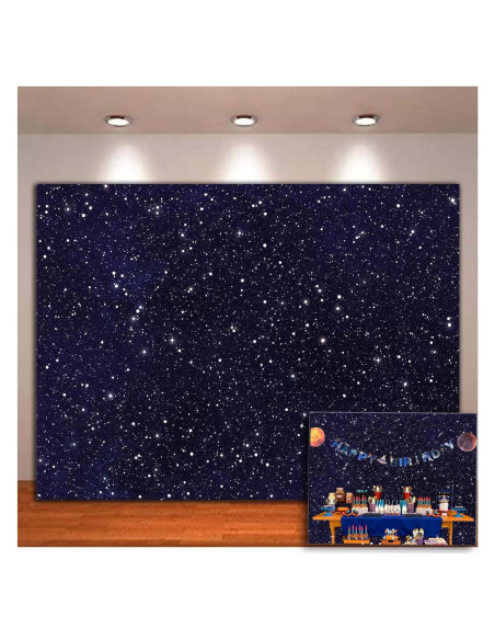 Fondo Fotográfico XLL 7x5ft Cielo Estrellado Fiesta Cumpleaños Fondo Fotográfico XLL 7x5ft Cielo Estrellado Fiesta Cumpleaños