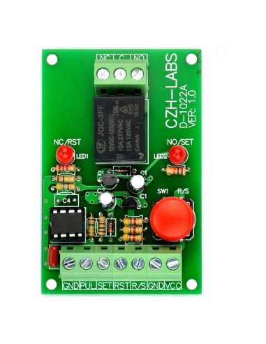 Módulo Relé SPDT Latching 12V con Control de Pulso y LED