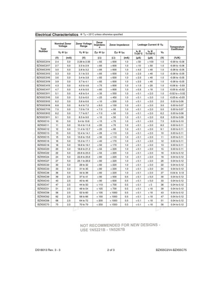 Paquete de 100 Diodos Zener Chanzon BZX55C2V4 0.5W 2.4V Paquete de 100 Diodos Zener Chanzon BZX55C2V4 0.5W 2.4V
