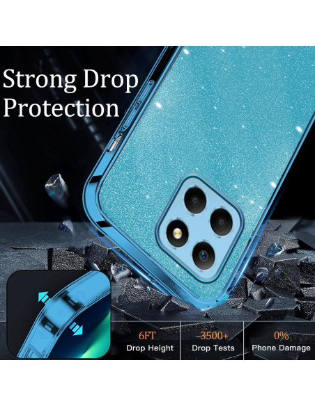 Funda Honor X6 Brillante a Prueba de Golpes Wousunly Azul Funda Honor X6 Brillante a Prueba de Golpes Wousunly Azul