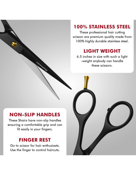 Tijeras de Corte de Cabello BarbaQo 16.5 cm Acero Inoxidable Tijeras de Corte de Cabello BarbaQo 16.5 cm Acero Inoxidable
