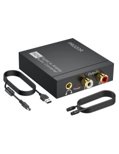 Convertidor de Audio Digital a Analógico PROZOR 192kHz RCA 3.5mm