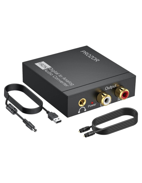 Convertidor de Audio Digital a Analógico PROZOR 192kHz RCA 3.5mm Convertidor de Audio Digital a Analógico PROZOR 192kHz RCA 3.5mm