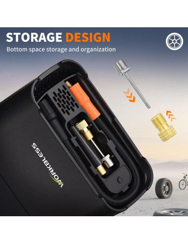 Compresor de Aire Portátil WorkBless 150 PSI con Pantalla LCD