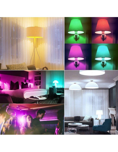 Bombilla LED RGB + Blanco Diurno 10W DASINKO - Paquete de 2