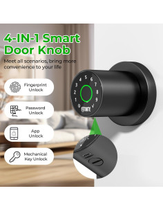 Perilla de Puerta Inteligente FITNATE con Huella Dactilar y App 2