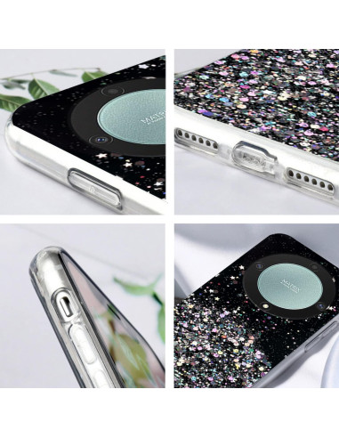 Funda de silicona brillante para Honor Magic 6 Lite - Negro