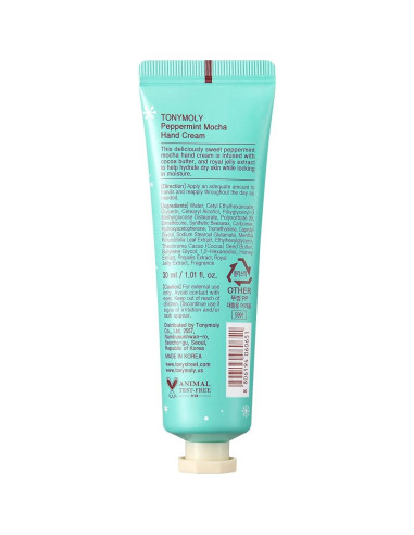 Crema de Manos Tonymoly Mocha de Menta 30 ml Hidratante