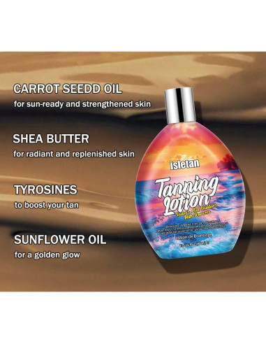 Loción bronceadora Isletan 399.5 ml para cama de bronceado