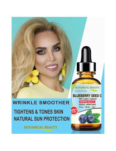 Aceite de Semilla de Arándano 100% Puro Virgen 15 ml - Hidratante Facial y Capilar