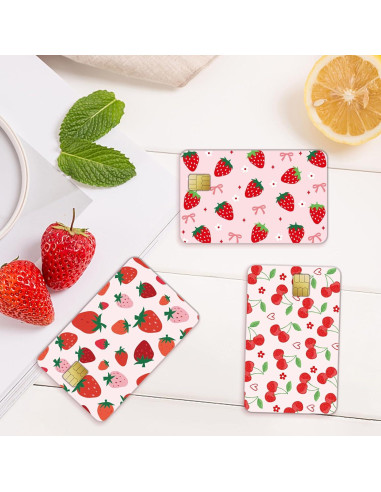 Calcomanías para Tarjetas de Débito AFRITEE Fresa - 4 Piezas