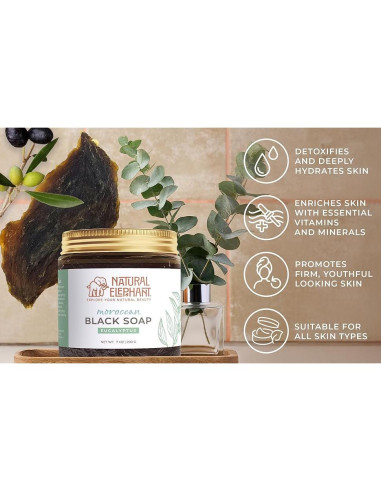 Jabón Negro Marroquí Natural Elephant con Eucalipto 200g