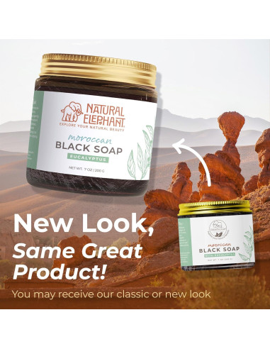 Jabón Negro Marroquí Natural Elephant con Eucalipto 200g