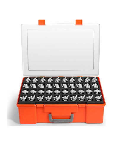 Caja de Transporte para Miniaturas D&D MADCAT 120 Ranuras Naranja