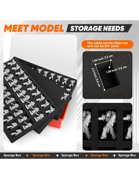 Caja de Transporte para Miniaturas D&D MADCAT 120 Ranuras Naranja Caja de Transporte para Miniaturas D&D MADCAT 120 Ranuras Naranja