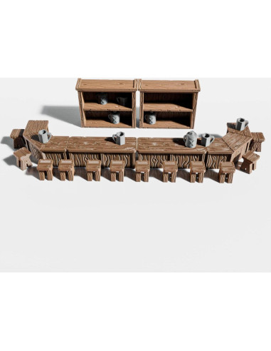 Juego de Terreno de Taberna STAHLHAMMERS - 70 Piezas 28mm