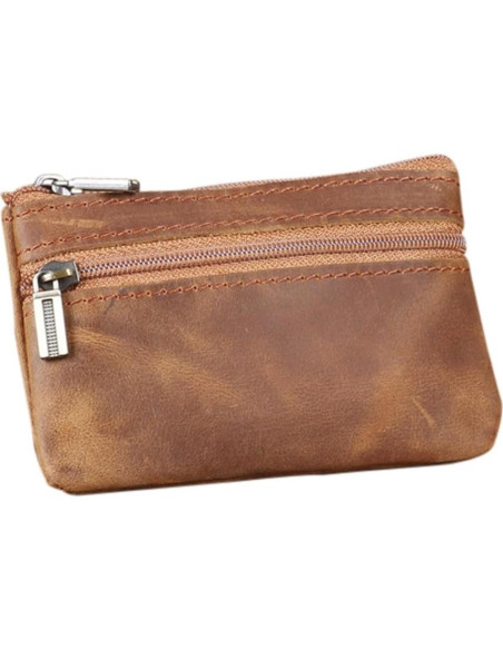 Monedero de cuero genuino para hombres Hersent marrón Monedero de cuero genuino para hombres Hersent marrón