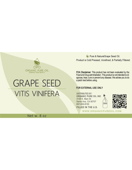 Aceite de Semilla de Uva Orgánico Puro 240 ml - Hidratante Natural Aceite de Semilla de Uva Orgánico Puro 240 ml - Hidratante Natural