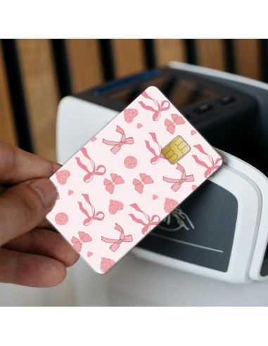 Skin para Tarjeta de Crédito AFRITEE Lazos Rosa 4 Pcs