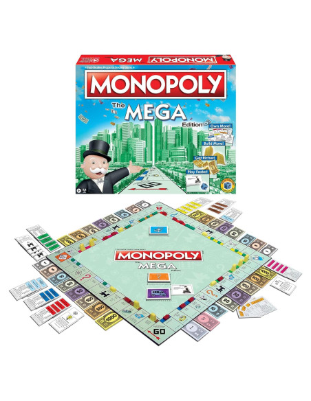 Monopoly Mega Edición Winning Moves - Juego Rápido 2-8 Jugadores Monopoly Mega Edición Winning Moves - Juego Rápido 2-8 Jugadores