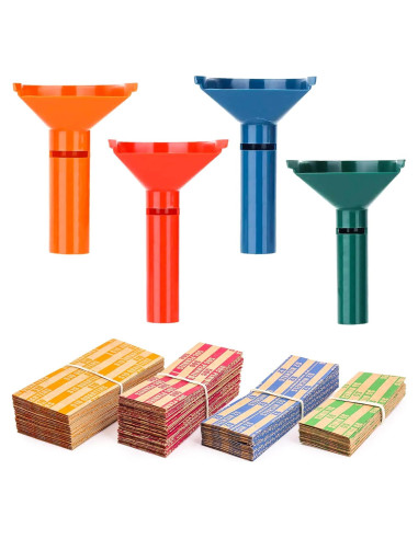 Tubo de conteo de monedas PM Company 4 colores 150 envolturas