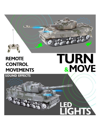 Tanque de Control Remoto Mozlly con Luces y Sonidos - Juguete Militar