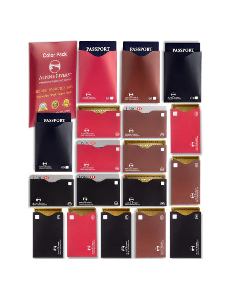 Set de Mangas Bloqueadoras RFID Alpine Rivers 18 Piezas Set de Mangas Bloqueadoras RFID Alpine Rivers 18 Piezas