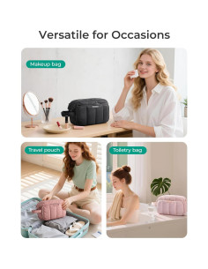 Organizador de Maquillaje de Viaje BAGSMART Rosa 25.5x15.5x10.5 cm 2