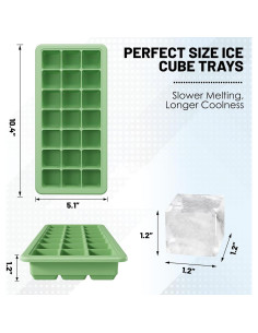 Bandejas de Hielo de Silicona Xyuetia 42 Cubos Apilables Verde 2