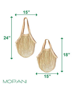 Bolsas de Malla de Algodón Ecológicas MOPANI - 4 Piezas Reutilizables 2